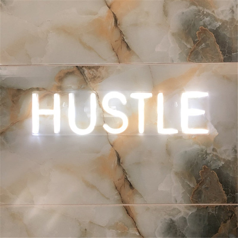 “HUSTLE” LED Neon Sign