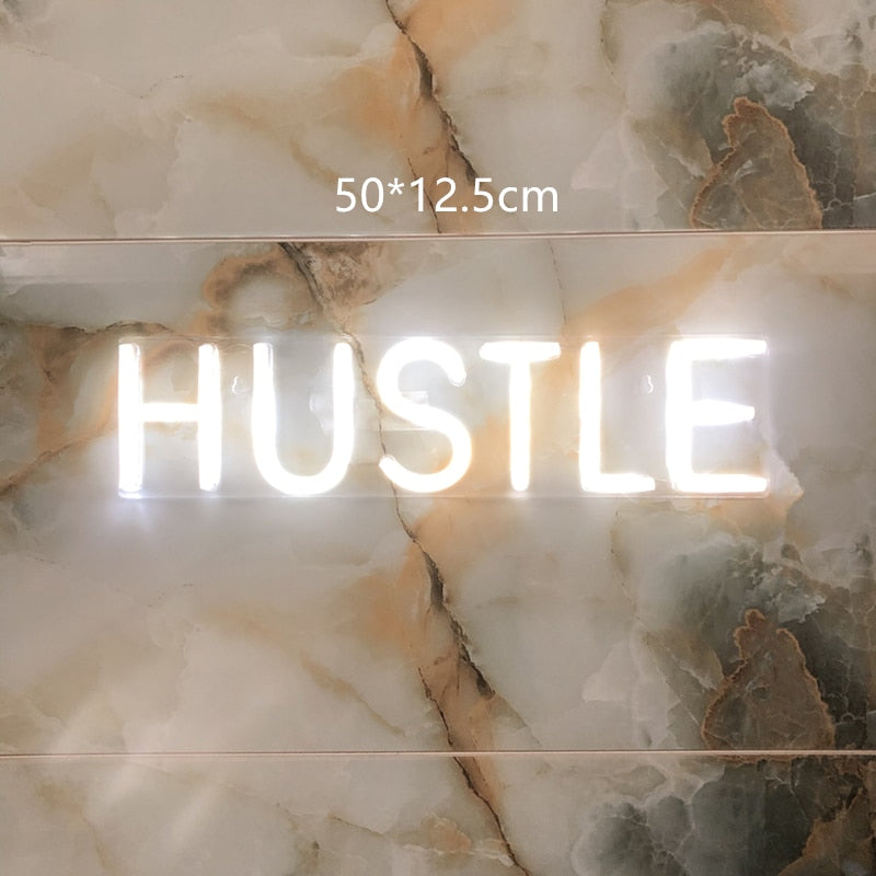 “HUSTLE” LED Neon Sign